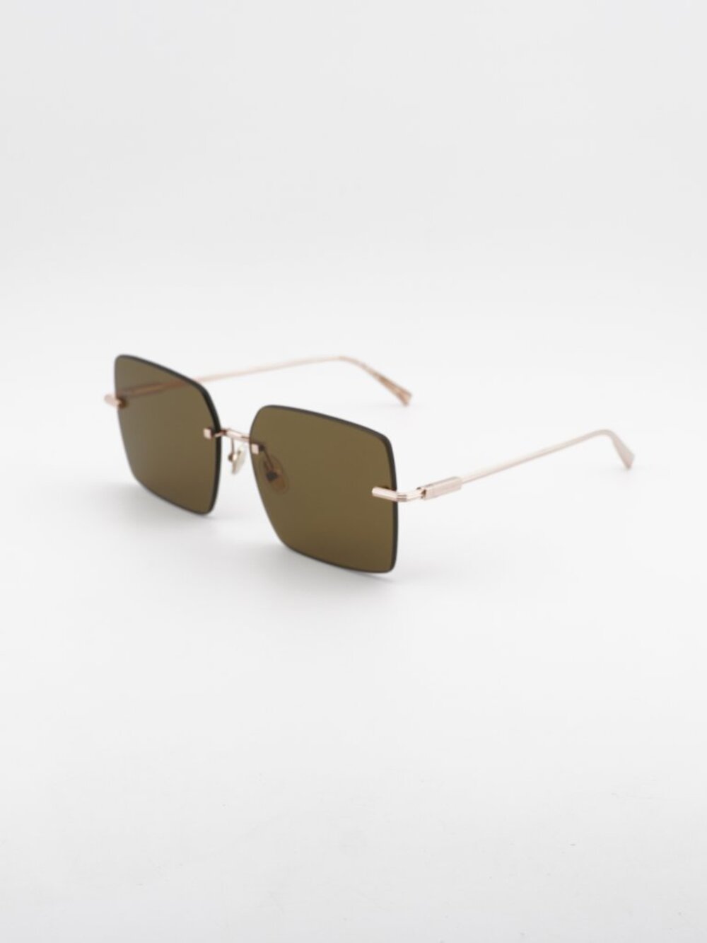 Salvatore Ferragamo SF311S 780 Sunglasses Gold Square Frame, Brown Lenses